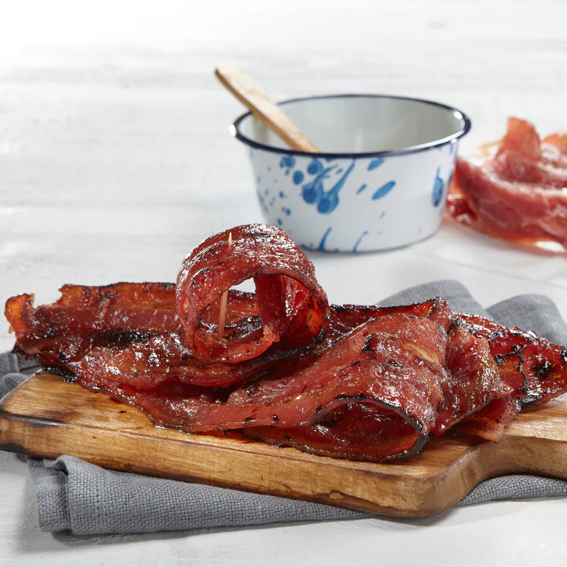 Bacon Bak Kwa Freshly Grilled - 切片三层肉肉干 (现烤)